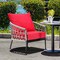 Outdoor Chair Cushion Set Seat And Back Cushion Polyester Thick Padded With Ties Removable Cover Patio